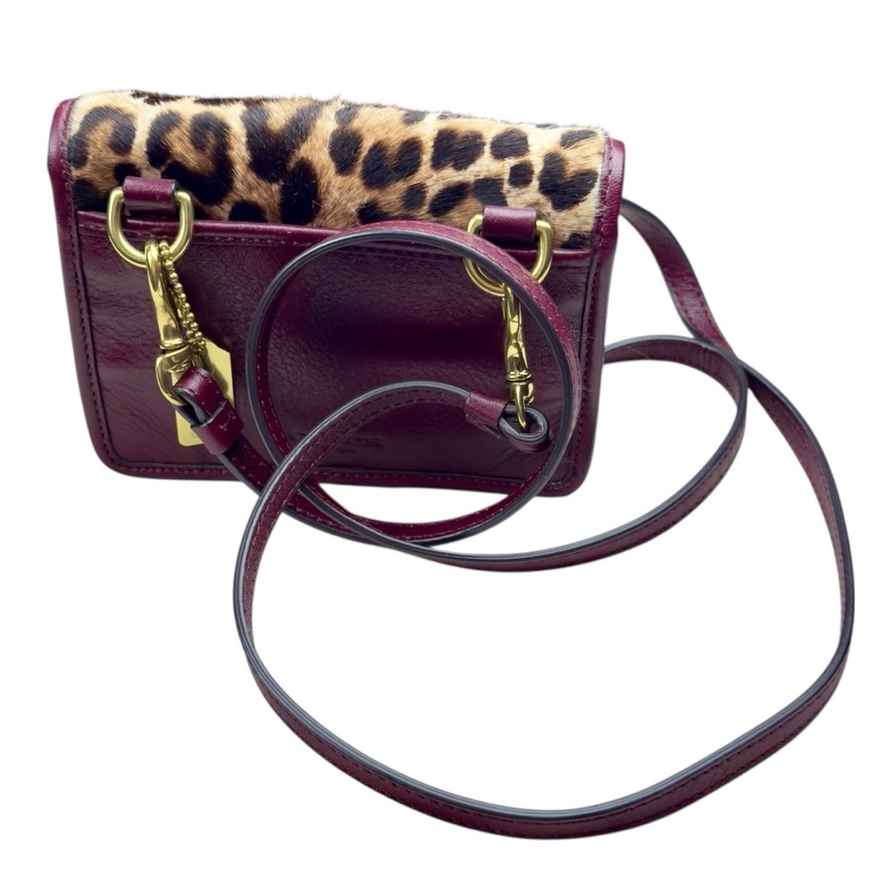 Authentic Coach Leopard Animal Print Haircalf Mini Crossbody Shoulder Bag - Picture 7 of 15